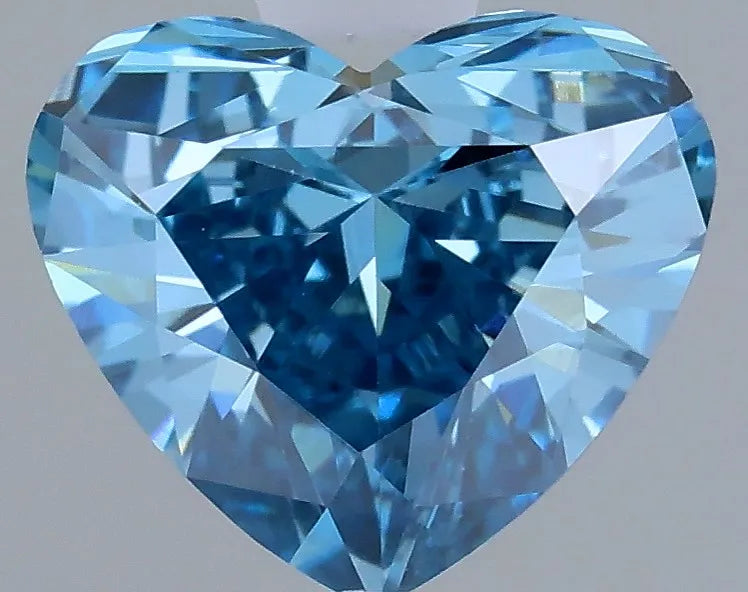 0.54ct Heart Lab Grown Diamond (Colour Fancy Vivid Blue, Clarity VVS2, IGI Certified)