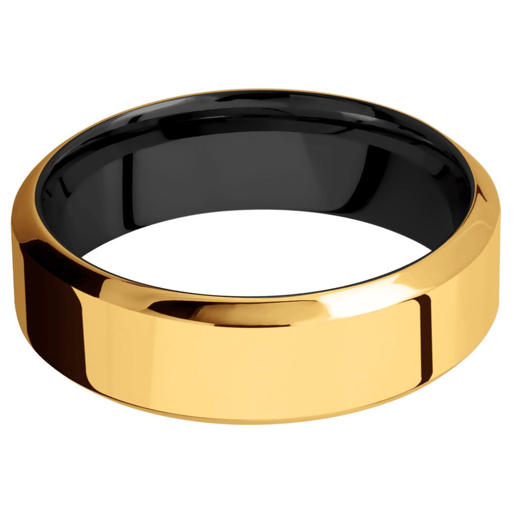 22K Yellow Gold + Polish , Polish Finish + Zirconium