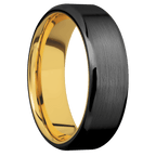 Zirconium + Satin , Polish Finish + 18K Yellow Gold