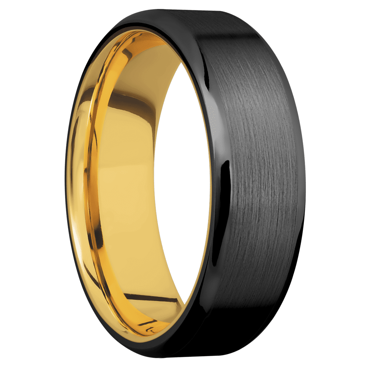 Zirconium + Satin , Polish Finish + 18K Yellow Gold