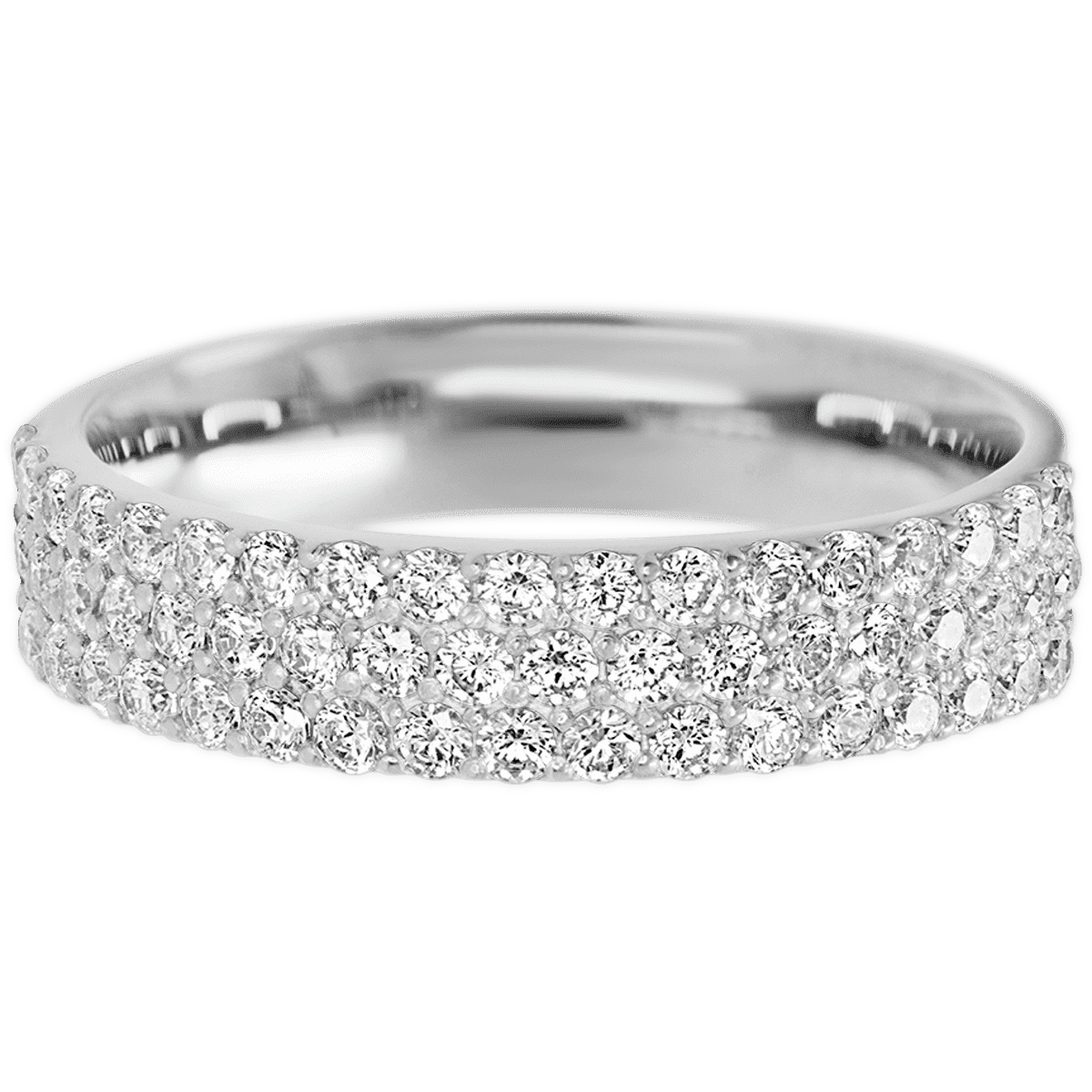 14K White Gold band with 55 Round Lab Grown Diamond having TCW-.82