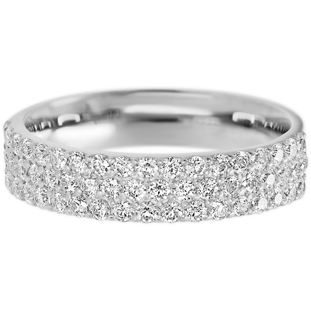 14K White Gold band with 55 Round Lab Grown Diamond having TCW-.82