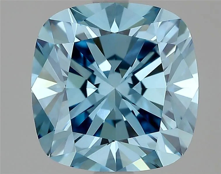 2.61ct Cushion brilliant Lab Grown Diamond (Colour Fancy Vivid Blue, Clarity VVS2, IGI Certified)