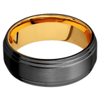 Zirconium + Satin , Polish Finish + 22K Yellow Gold