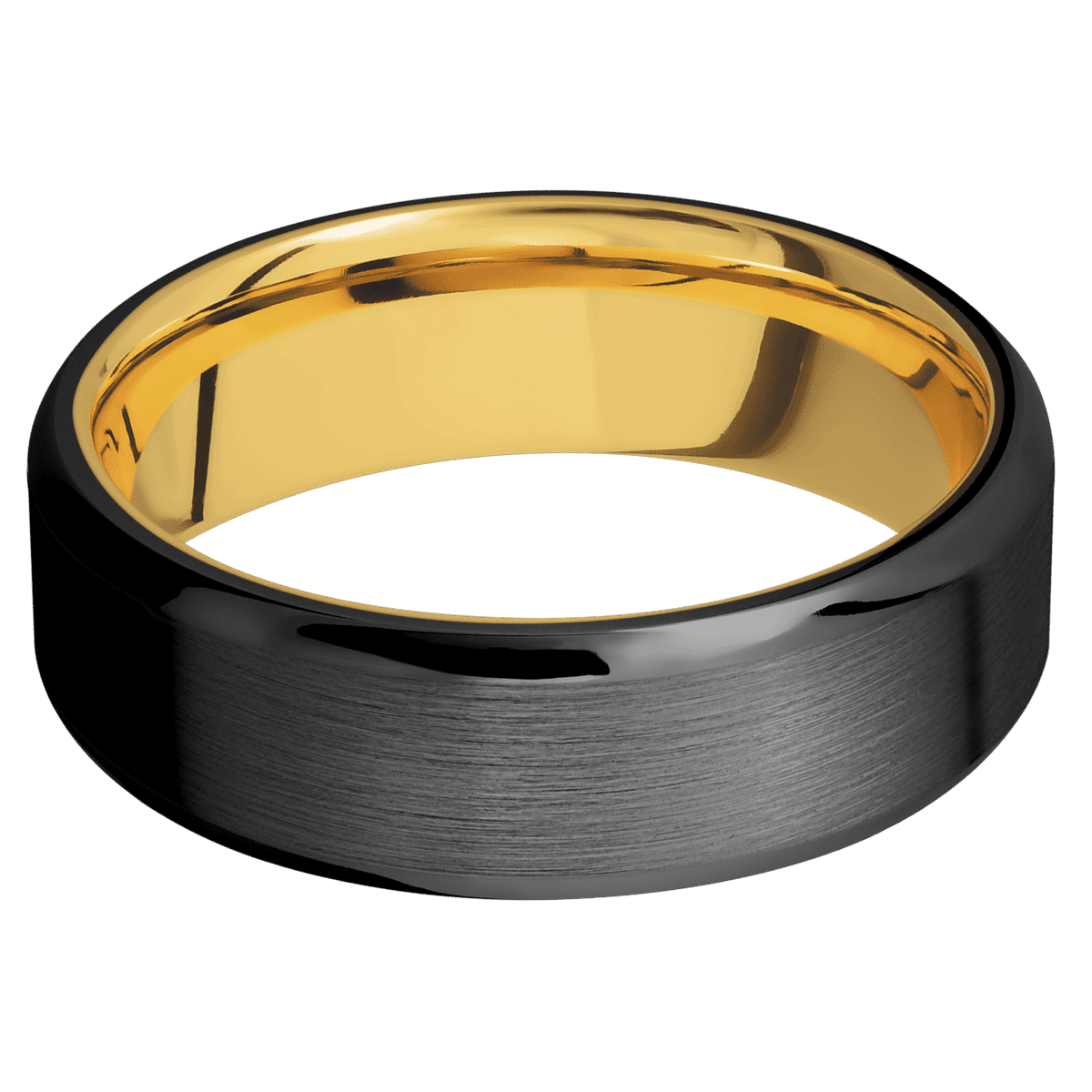 Zirconium + Satin , Polish Finish + 18K Yellow Gold