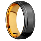 Zirconium + Satin , Polish Finish + 22K Yellow Gold