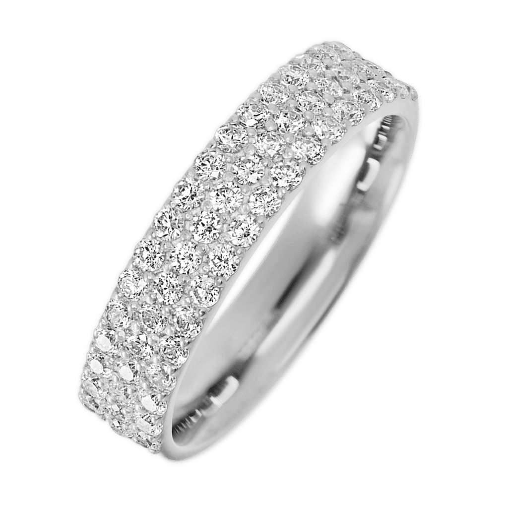 14K White Gold band with 55 Round Lab Grown Diamond having TCW-.82