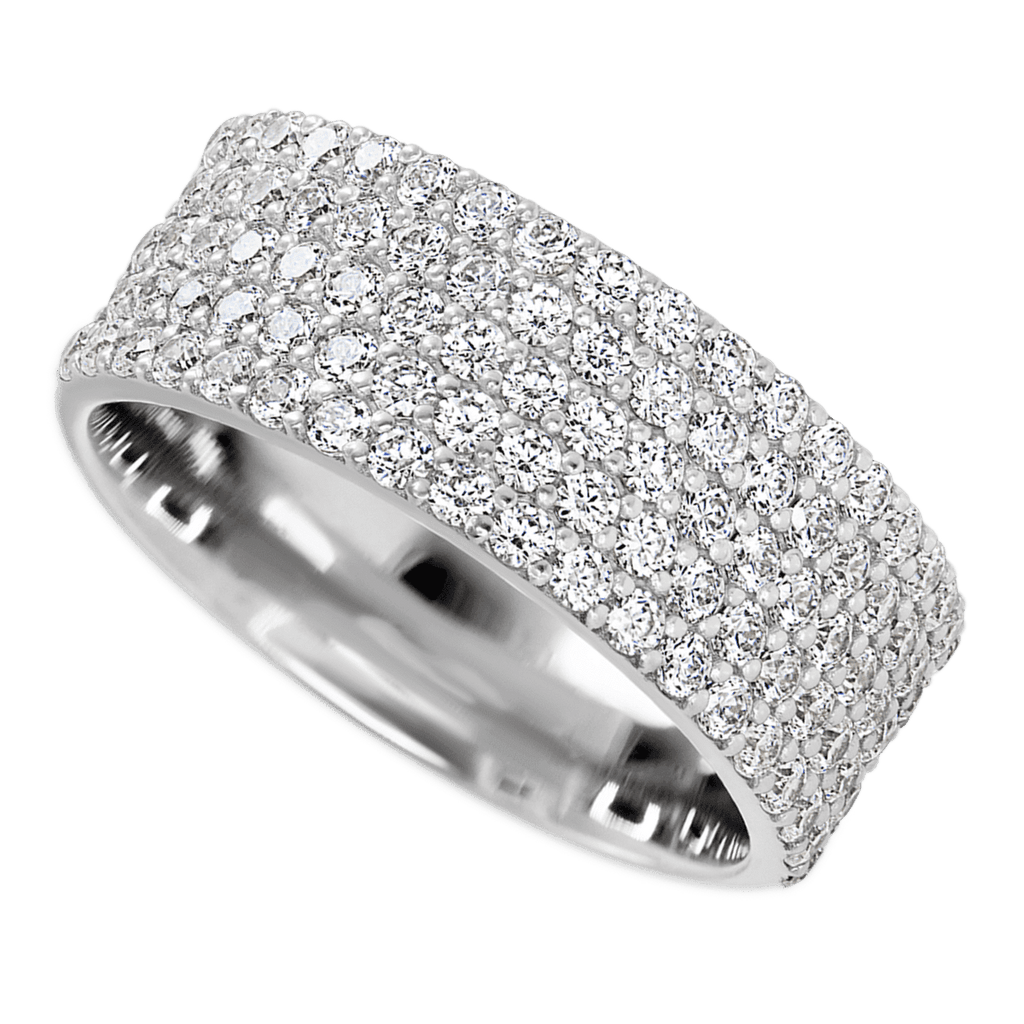 14K White Gold band with 93 Round Lab Grown Diamond having TCW-1.4
