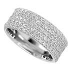 14K White Gold band with 93 Round Lab Grown Diamond having TCW-1.4