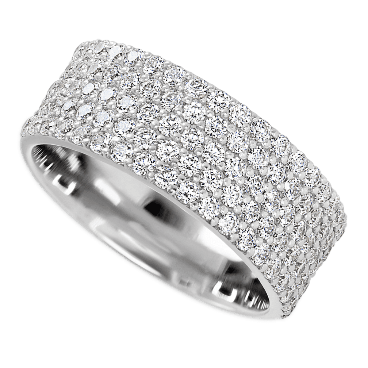 14K White Gold band with 93 Round Lab Grown Diamond having TCW-1.4