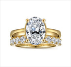 14K Yellow Gold Half Bezel Oval Diamond