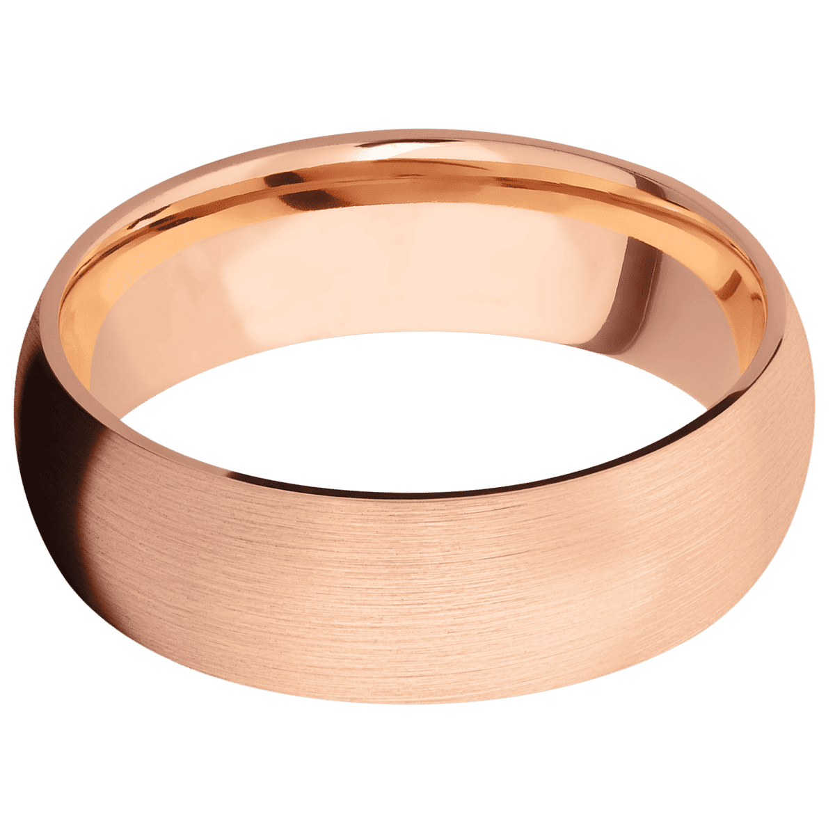14K Rose Gold + Satin Finish