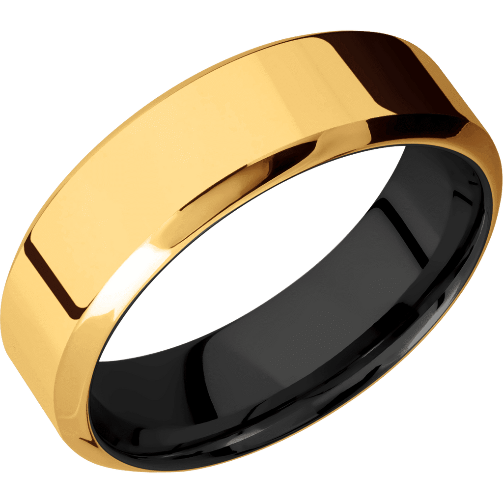 22K Yellow Gold + Polish , Polish Finish + Zirconium