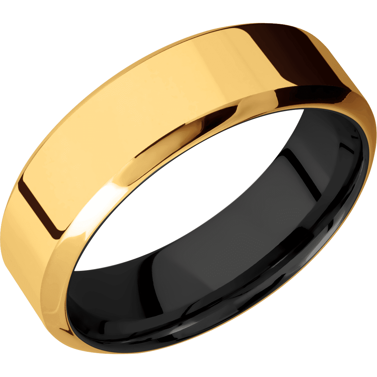 22K Yellow Gold + Polish , Polish Finish + Zirconium