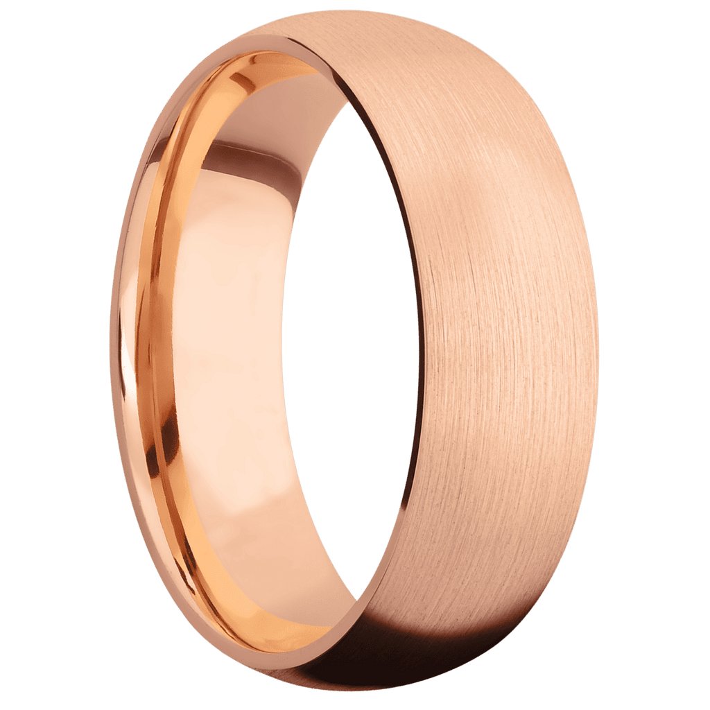14K Rose Gold + Satin Finish