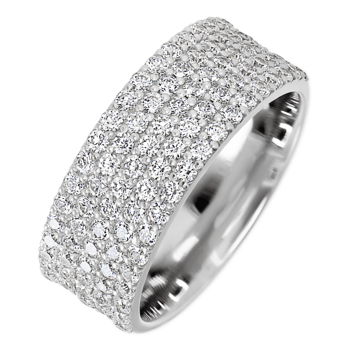 14K White Gold band with 93 Round Lab Grown Diamond having TCW-1.4