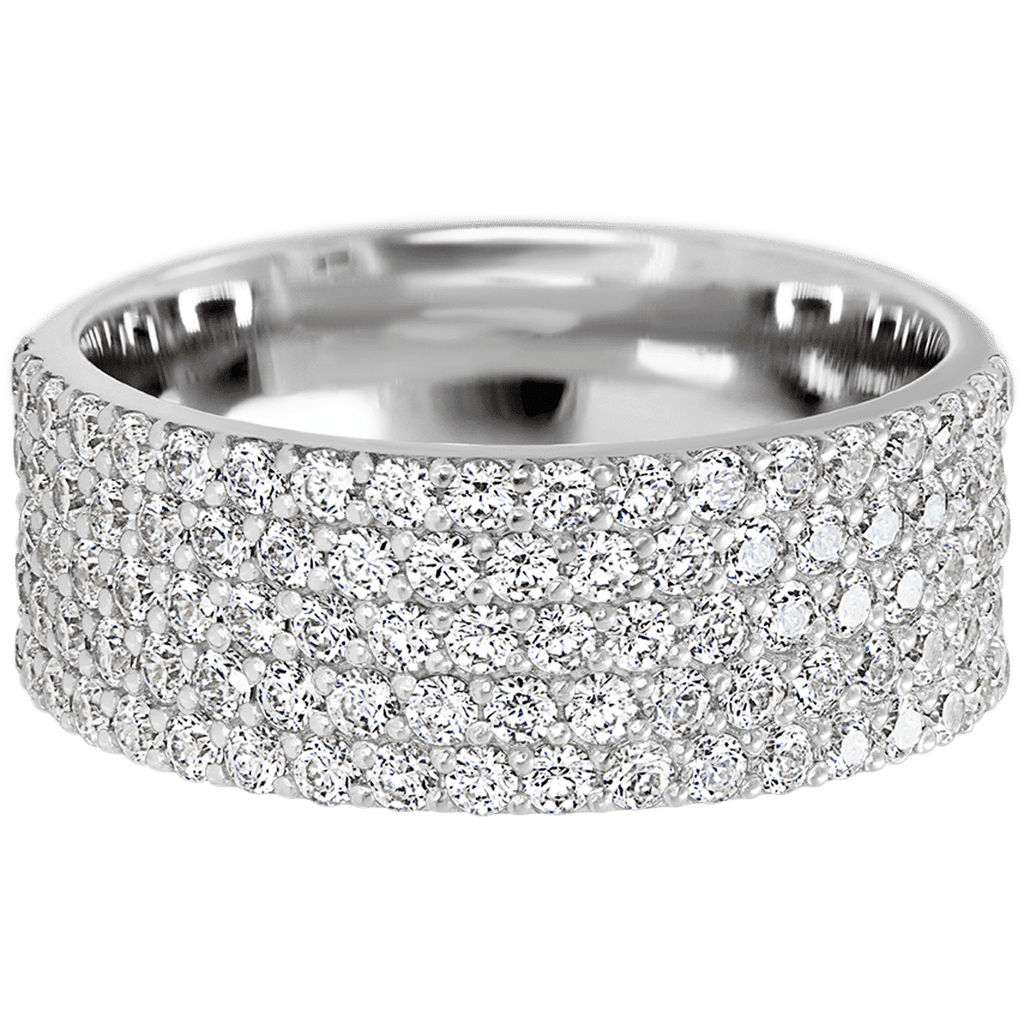 14K White Gold band with 93 Round Lab Grown Diamond having TCW-1.4