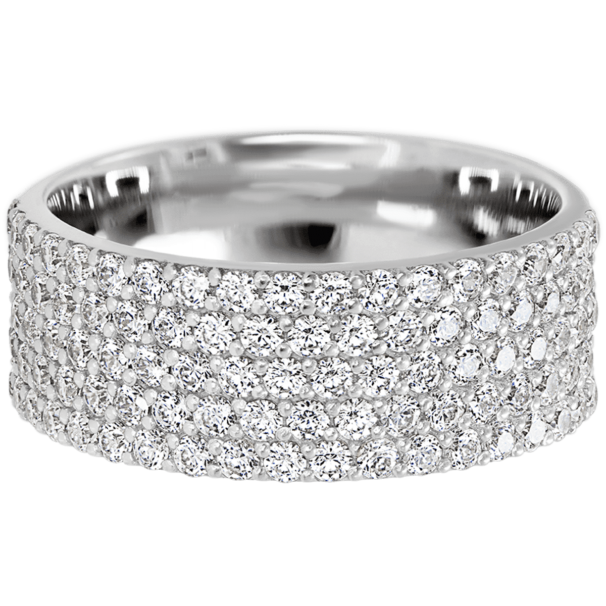 14K White Gold band with 93 Round Lab Grown Diamond having TCW-1.4