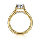 14K Yellow Gold Half Bezel Oval Diamond