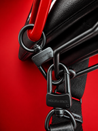 Louis Vuitton Coussin PM/ Coach Bag - Black Monogram Embossed Leather with Red Resin Chain