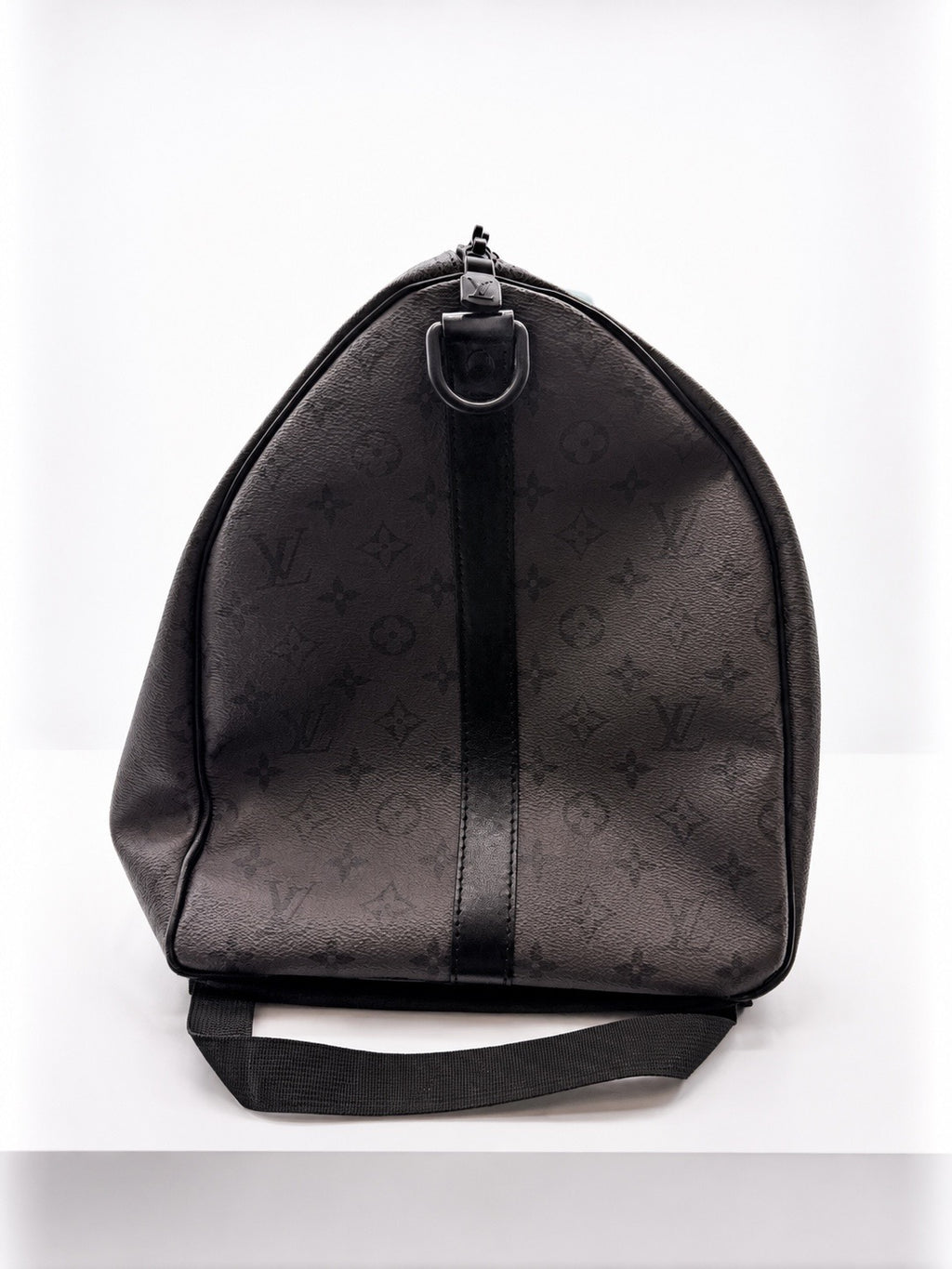 Louis Vuitton Keepall Bandoulière Duffle — Monogram Eclipse Canvas with Teal Trim