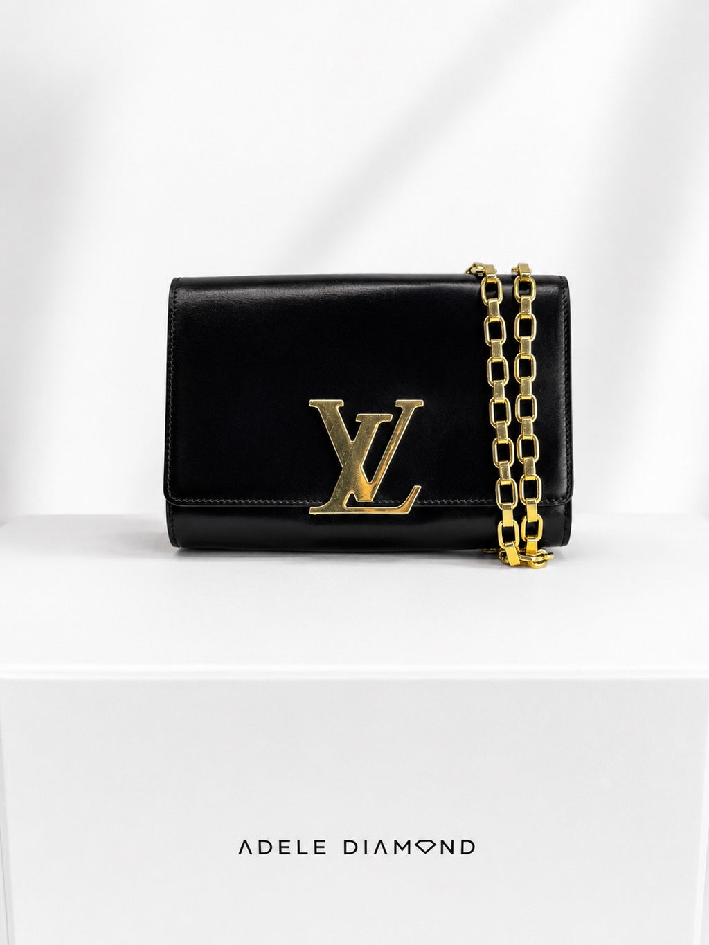 Louis Vuitton Louise Clutch/Crossbody – Black Smooth Leather