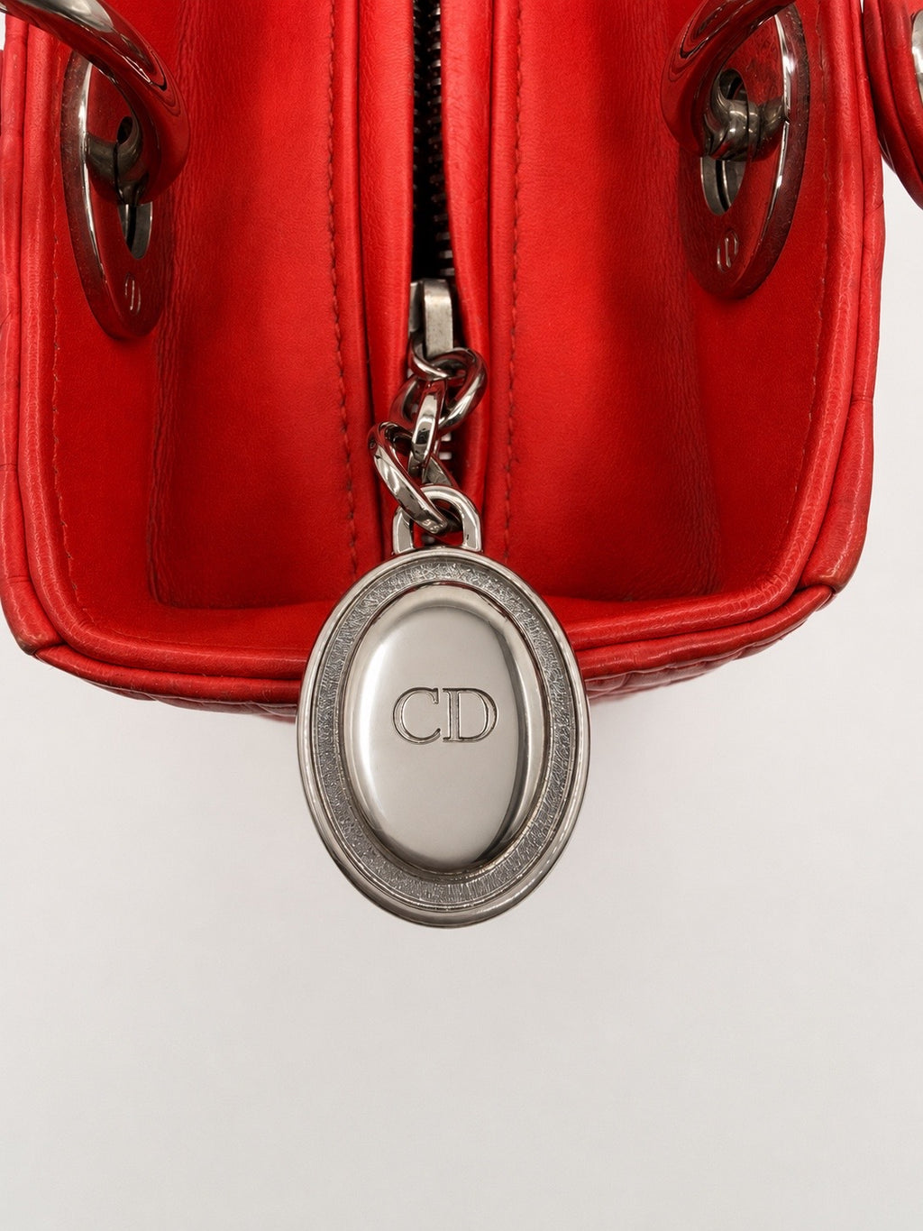 Christian Dior Lady Dior Medium Bag - Red Cannage Lambskin