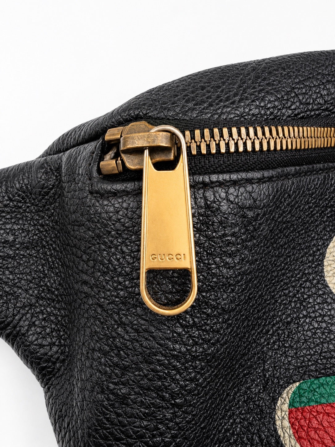 Gucci Vintage Logo Print Leather Belt Bag – Black