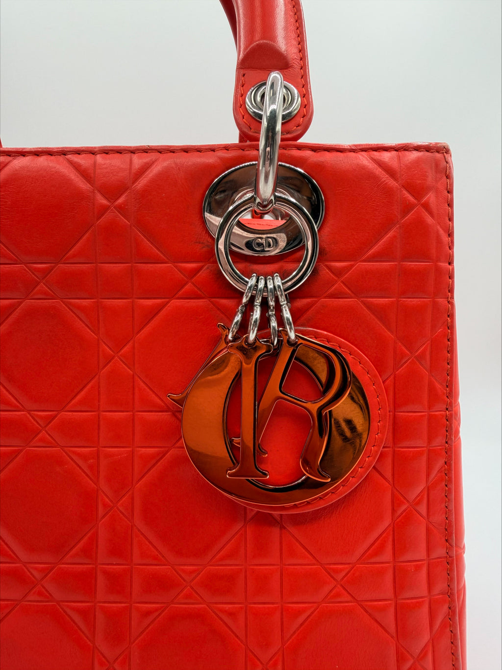 Christian Dior Lady Dior Medium Bag - Red Cannage Lambskin