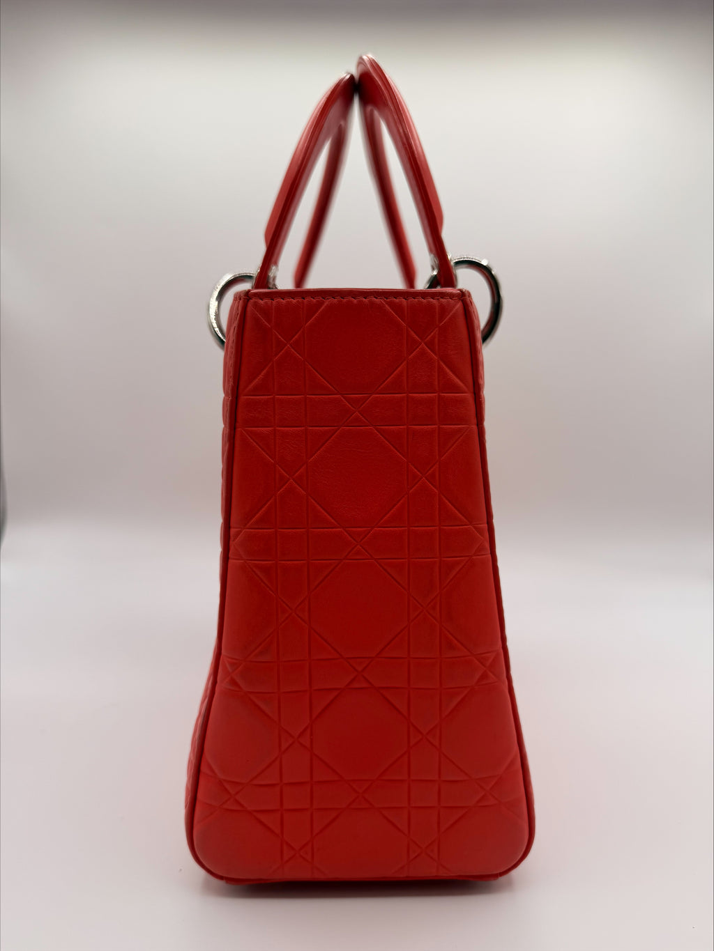 Christian Dior Lady Dior Medium Bag - Red Cannage Lambskin
