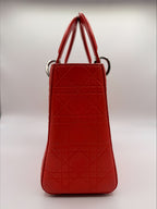 Christian Dior Lady Dior Medium Bag - Red Cannage Lambskin