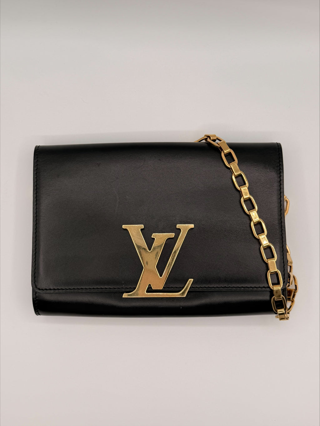 Louis Vuitton Louise Clutch/Crossbody – Black Smooth Leather
