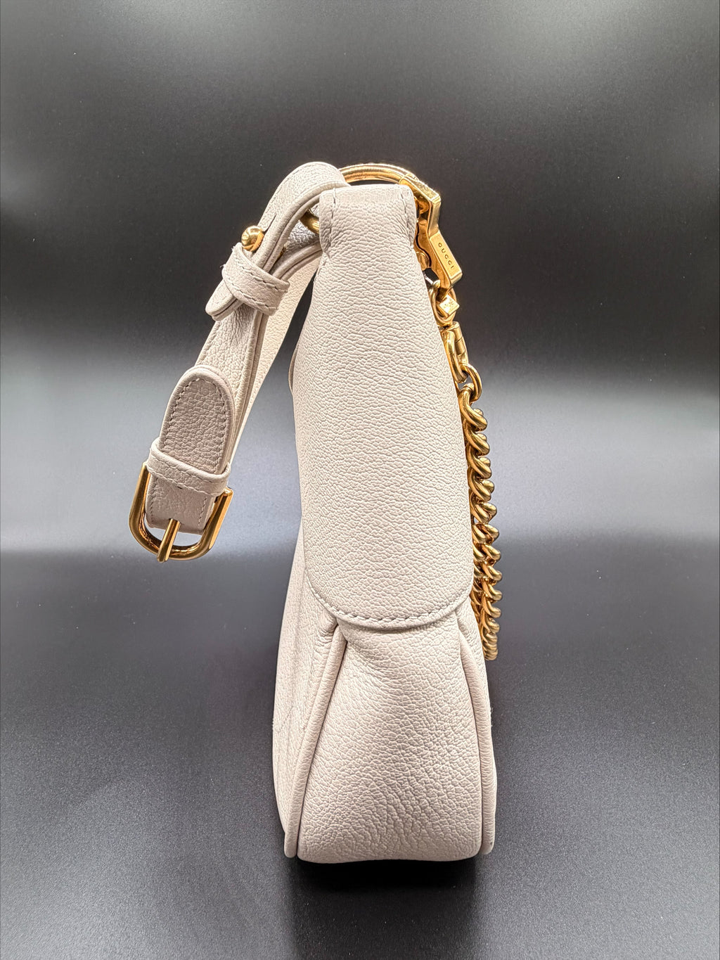 Gucci Aphrodite Shoulder Bag – Ivory Leather with Chain Strap