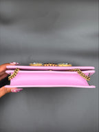 Gucci GG Marmont Crystal-Embellished Mini Bag — Pink Leather
