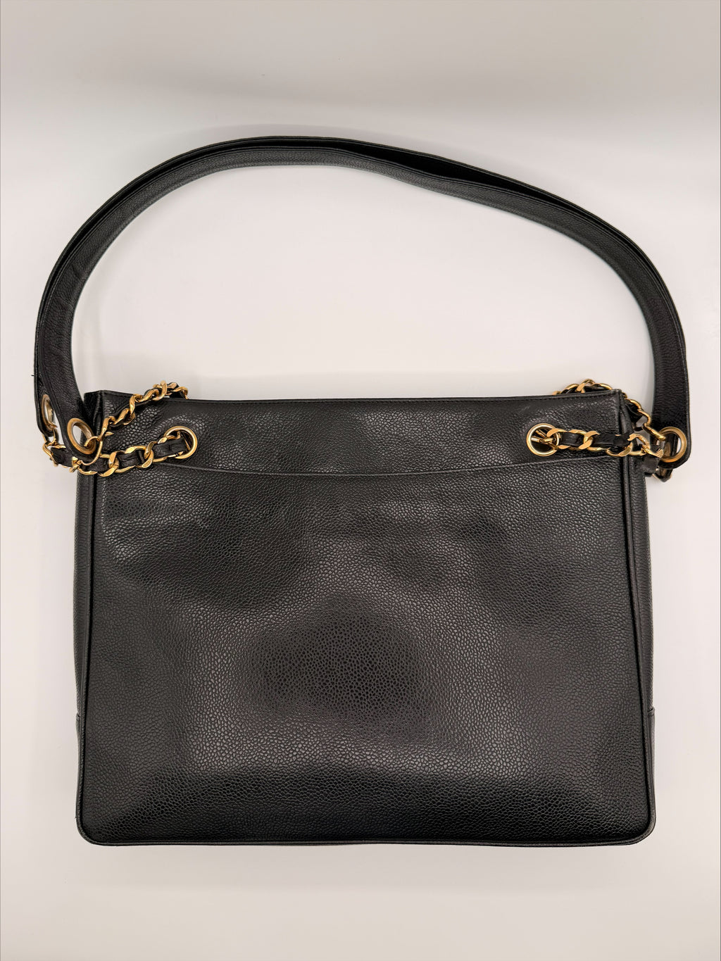 Vintage Chanel Caviar Leather Shoulder Tote – Black with Gold Hardware